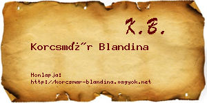 Korcsmár Blandina névjegykártya